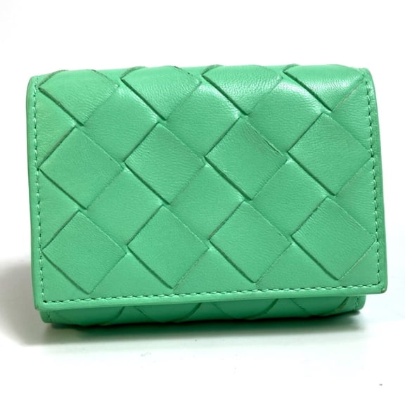 Pre-Owned BOTTEGA VENETA 667036 Intrecciato Tiny Tri-fold Wallet in Calf Leather,... (Good)