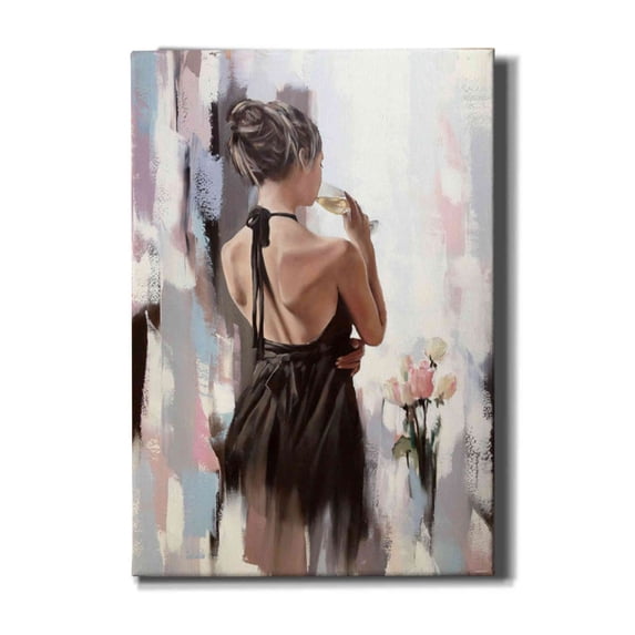 Epic Graffiti 'Girl With Roses' by Alexander Gunin, Canvas Wall Art, 18"x26"
