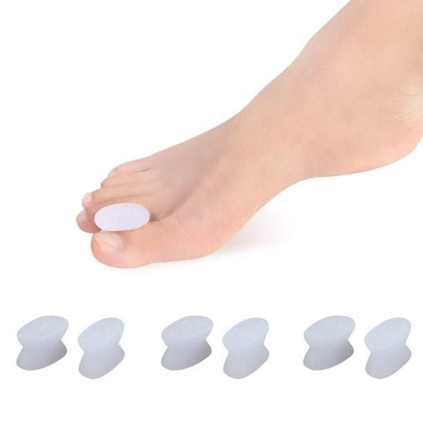Separador de dedos Corrector de juanetes para mujeres y hombres Almohadillas para juanetes Férula para alivio del dolor de juanetes Cojín de silicona para el dedo gordo del pie - Blanco, 3 pares