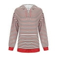 thumbnail image 3 of Zpanxa Hoodies for Women Striped Printed Long Sleeve Zippered Hooded Casual Jacket Wine S, 3 of 3
