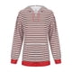 thumbnail image 3 of Chaquetas y abrigos casuales con capucha y manga larga para mujer Chaqueta casual con capucha y cremallera de manga larga con estampado a rayas para mujer Top de poliéster para mujer, 3 of 3