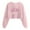 #253-Pink, variant on Craaazy Christmas T-Shirts For Women Funny Christmas Printed Casual Round Neck Long Sleeved Pullover Crop Tops Womens Tops