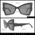 thumbnail image 5 of Womens Thick Plastic Oversized Cat Eye Butterfly Fashion Sunglasses White - Smoke, 5 of 8