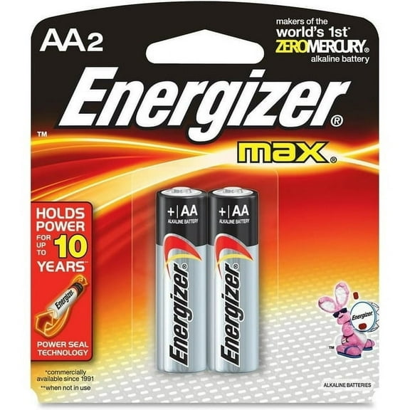 2 Pk, AA Energizer Max Battery