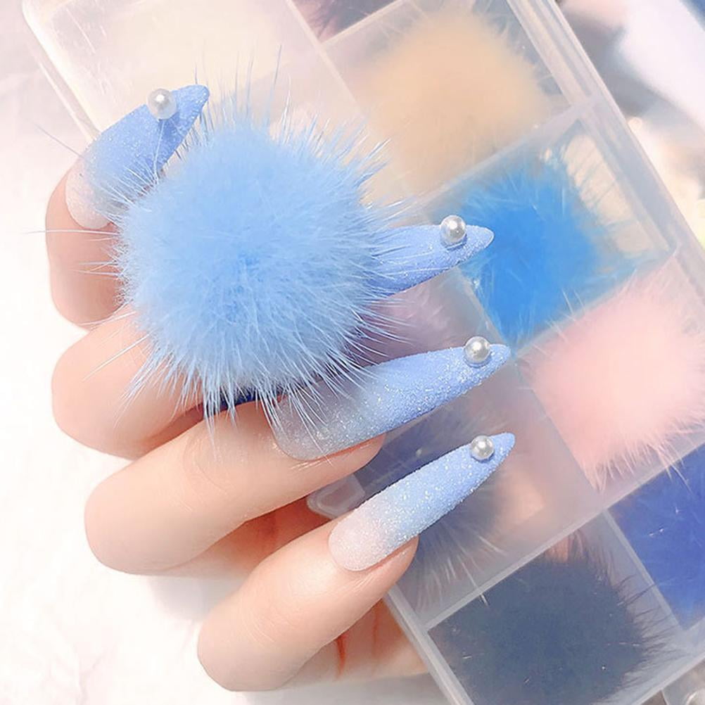 Bestope 24 Pcs 3d Nail Pom Fluffy Balls Detachable Magnetic Acrylic Tips Ball Charm Decorations Manicure Accessories For Nails Art Diy Decor Walmart Com