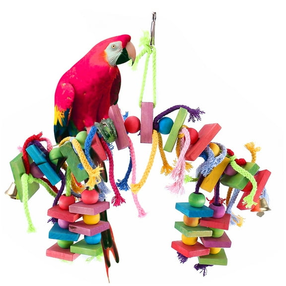 Willstar Big Bird Parrot Play Stand Cockatoo Macaws Gym Perch Knots Block Chewing Toy