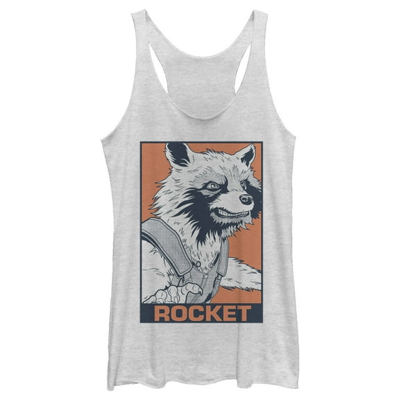 Women's Marvel Avengers: Endgame Rocket Ready  Racerback Tank Top White Heather X Large