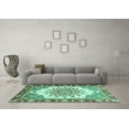 thumbnail image 3 of Ahgly Company Indoor Square Abstract Turquoise Blue Modern Area Rugs, 3' Square, 3 of 4