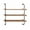 Brown 3 Level Solid Wood Rectangle 38" x 9" x 38", variant on DecMode Brown Industrial 2 Tier Wood Wall Shelf, 37"W x 29"H