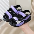 thumbnail image 2 of Dakaela 2-8Y Boys Girls Sandals Summer Athletic Hiking Beach Water Shoes Outdoor Open Toe Fashion Sneakers with Double Hook and Loops Purple, 2 of 8