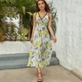 thumbnail image 3 of Lemon Pattern Dress Fashion Boho Beach Long Dresses Female Party Printed Maxi Dress, 3 of 9