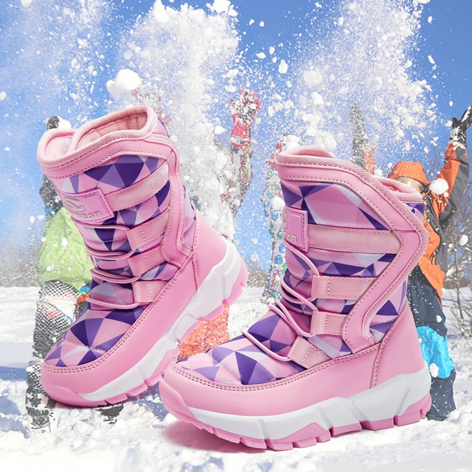 Hobibear Kids' Waterproof Snow Boots with Faux Fur Lining photo 6