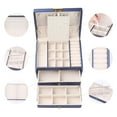 thumbnail image 5 of Unique Bargains 3 Layer Jewelry Box PU Leather Jewelry Organizer Case with Drawer Blue, 5 of 8