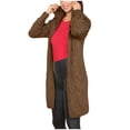thumbnail image 2 of hoksml Women's Long Hooded Knit Cardigan Casual Solid Color Loose Fit Long Sleeve Sweater Coat Warm Winter Fall Outerwear, 2 of 4