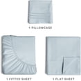 thumbnail image 3 of CGK Linens 3-Piece Ultra Soft & Comfy Hotel Luxury Sheet Set - Twin Size Cooling Bed Sheet Fits 8"-16" Mattresses, Sky Blue, 3 of 7