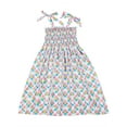 thumbnail image 4 of Liacowi Easter Mommy and Me Family Matching Dress Sweet Bunny Printing Colorful Plaid Sleeveless Lace Suspender Dress, 4 of 10