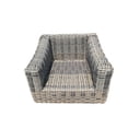 thumbnail image 4 of Hawaii Three-Tone Wicker Gray/Off White/Beige Arm Chair in Silver Gray Cushion, 4 of 5