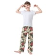 thumbnail image 2 of FORMRS Boys Pajama Pants with Pockets Size 11-12Y Kids Lounge Sleep Bottoms, Red Christmas Poinsettia, 2 of 8