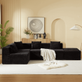 thumbnail image 6 of GVN Living Room Sofa, Floor Couch, Modular Sectional Couches for Living Room with Deep Seat, L-Shape Cloud Sofa Couch, Black, 6 of 14