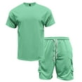 thumbnail image 3 of JIKNTTR Mens Short Sets 2 Piece Outfits Men's Outfits Trend Patchwork Tee Shirt And Short Set Sports Tracksuits Summer Beach Outfits, 3 of 9