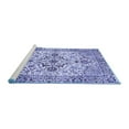 thumbnail image 2 of Ahgly Company Machine Washable Indoor Round Medallion Blue Traditional Area Rugs, 8' Round, 2 of 4