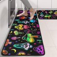 thumbnail image 2 of Kitchen Rugs Sets Of 2,Colorful Mushroom Star Black Pattern Anti Fatigue Kitchen Mat Rugs Non Slip Washable,Decorative Kitchen Floor Mats for Kitchen,Sink,Laundry,17"x47"+17"x47", 2 of 5