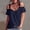 Navy, variant on Womens Sexy Cold Shoulder Tops, Casual Off Shoulder Short Sleeve Open Shoulder Shirts