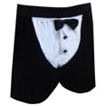 thumbnail image 1 of Mad Engine Mens Tuxedo Look Black Velour Boxer Shorts (Small), 1 of 2