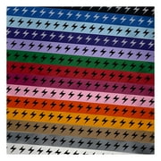 Lightning Bolt Thunderbolt Satin Ribbon for Gift Wrapping Bows Craft DIY Projects - 3 Yards - White Ribbon/Black Printing - 1 Inch Width