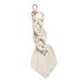 thumbnail image 6 of Farfi Key Ring Bohemian Handmade Tassel Metal Buckle Ethnic Style Decorative Vintage Hand Woven Macrame Backpack Pendant Mother's Day Gift (Light Grey), 6 of 13