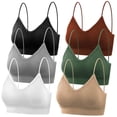thumbnail image 1 of Bralettes selizo acolchados para mujer, paquete de 6 sujetadores deportivos L-XL, 1 of 8
