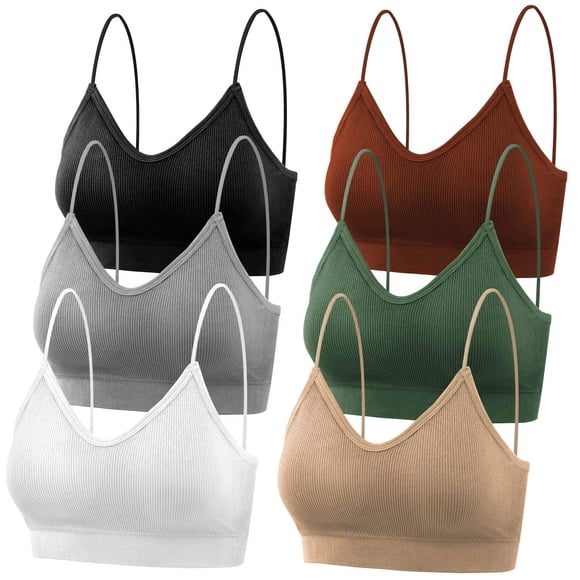 Bralettes selizo acolchados para mujer, paquete de 6 sujetadores deportivos S-M