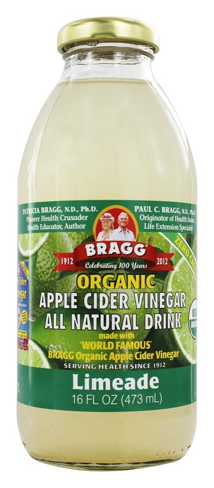 Bragg Organic Apple Cider Vinegar All Natural Drink Limeade 16 oz(pack of 4) by