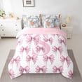 thumbnail image 3 of Feelyou Princess Initial S Letter Twin Bedding Sets 7-Piece, Fashion Pink Bowknot Bedding Comforter Set, Teens Kids Girls Women Reversible Sheet Sets, Ultra Soft Bedroom Decor, 3 of 9