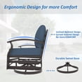 thumbnail image 4 of ALAULM Aluminum Patio Furniture Set with 2 Swivel Chairs 7-seat Metal Outdoor Furniture Patio Sectional Sofas Patio Conversation Set w/5.1" Cushions for Patio, Backyard, Poolside-Navy Blue, 4 of 8