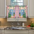 thumbnail image 2 of Yayeee Kitchen Curtains Tier Pair Light Filtering 27"x24" Rod Pocket Short Cafe Window Panel, Pink Seaside Boat, 2 of 7
