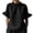 Black(Womens Tops), variant on Women's Short Sleeve Ruffle Neck Tops Flowy Flutter Sleeve Cotton Linen Blouses Casual Solid Color Summer Shirts