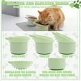 thumbnail image 4 of shuaien 2-Pack Silicone Slow Feeder Cat Bowls with Mat Elevated Tilted Anti-Vomit Adjustable Angle White & Green, 4 of 8