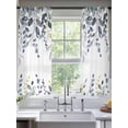 thumbnail image 3 of Sheer Curtains 63 Inches Long, Blue Grey Eucalyptus Light Filtering Window Curtains for Living Room, Watercolor Spring Weeping Botanical Rod Pocket Voile Sheer Curtain Drapes, 52"W x 63"L, 2 Panels, 3 of 8
