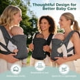 thumbnail image 3 of Baby Carrier, Caveen Baby Sling Newborn, Ergonomic Baby carriers for infants to Toddler, Newborn, Black, 3 of 9