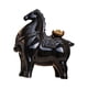 thumbnail image 3 of Figura de caballo, escultura de cerámica, decorativa, de lujo, para escritorio. Lingote de oro y negro, 3 of 9