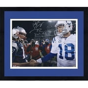 Framed Peyton Manning & Tom Brady Dual Signed 16" x 20" Colts vs. Patriots Handshake Photograph - Fanatics Authentic Certified