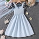 thumbnail image 5 of Vestido camisola sin mangas de cuello redondo para niña, color liso, sin mangas, talla mediana, informal y cómodo, de poliéster., 5 of 8
