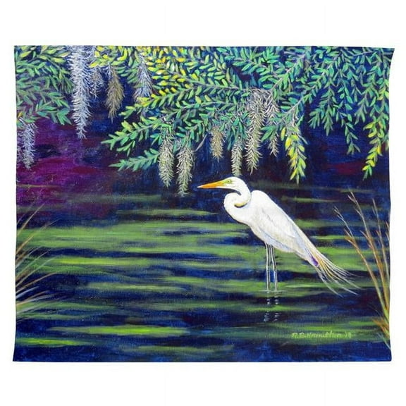 Betsy Drake TP751 24 x 30 in. Egret Lagoon Wall Hanging