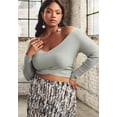 thumbnail image 4 of ELOQUII Women's Plus Size Wrap Front Cropped Sweater, 4 of 6