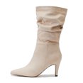 thumbnail image 6 of 2025 Fall Women's Mid-Calf Boots High Heeled Suede Pointed Toe Fashion Shoes for, 6 of 9