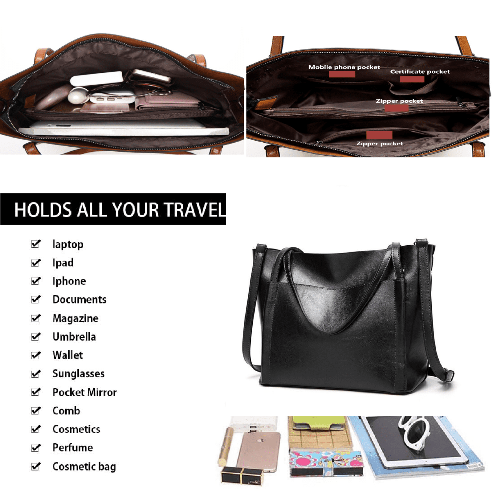 Women Leather Handbag Shoulder Crossbody Bag Tote Satchel Handbag for Christmas Gifts