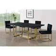 thumbnail image 5 of Meridian Furniture Collection Giselle Chaise de Salle à Manger Moderne Rembourrée en Velours, Noire (Ensemble de 2), 5 of 5