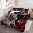 thumbnail image 2 of Juego de edredón VTKON Kids Tiger de tamaño completo con estampado de rosas rojas en 3D, 2 of 7