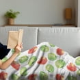 thumbnail image 3 of Fruits Soft Flannel Fleece Blanket, Watercolor Illustration of Granny Smiths and Celesta Brush Strokes Effect, Cozy Plush for Indoor and Outdoor Use, 50" x 60", Dark Coral Apple Green, by Ambesonne, 3 of 5